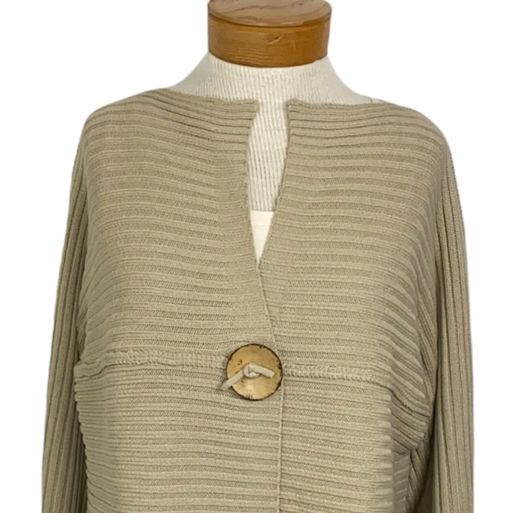 Modern Soul Lagenlook Tan Oversized Relax Fit Cardigan Sweater